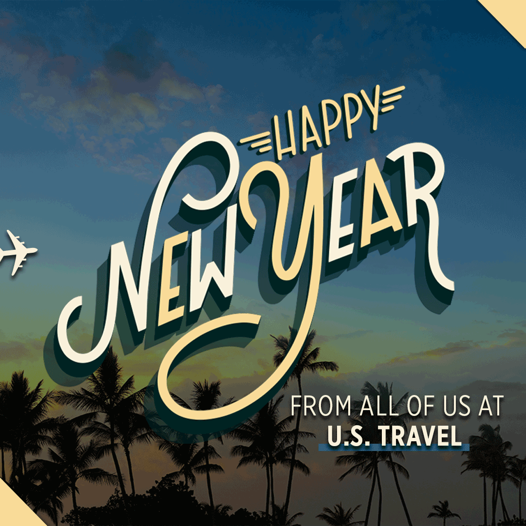 Happy New Year social graphic for U.S. Travel Association