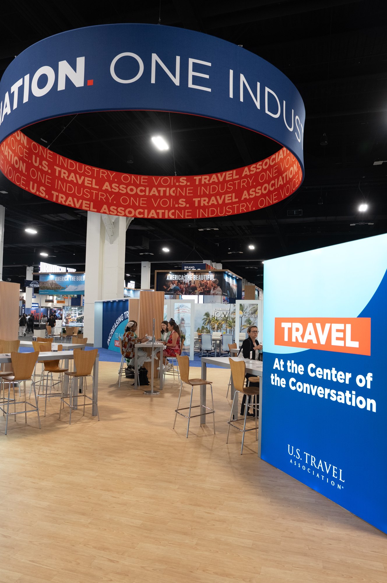 Vertical branded panel within the U.S. Travel Hub