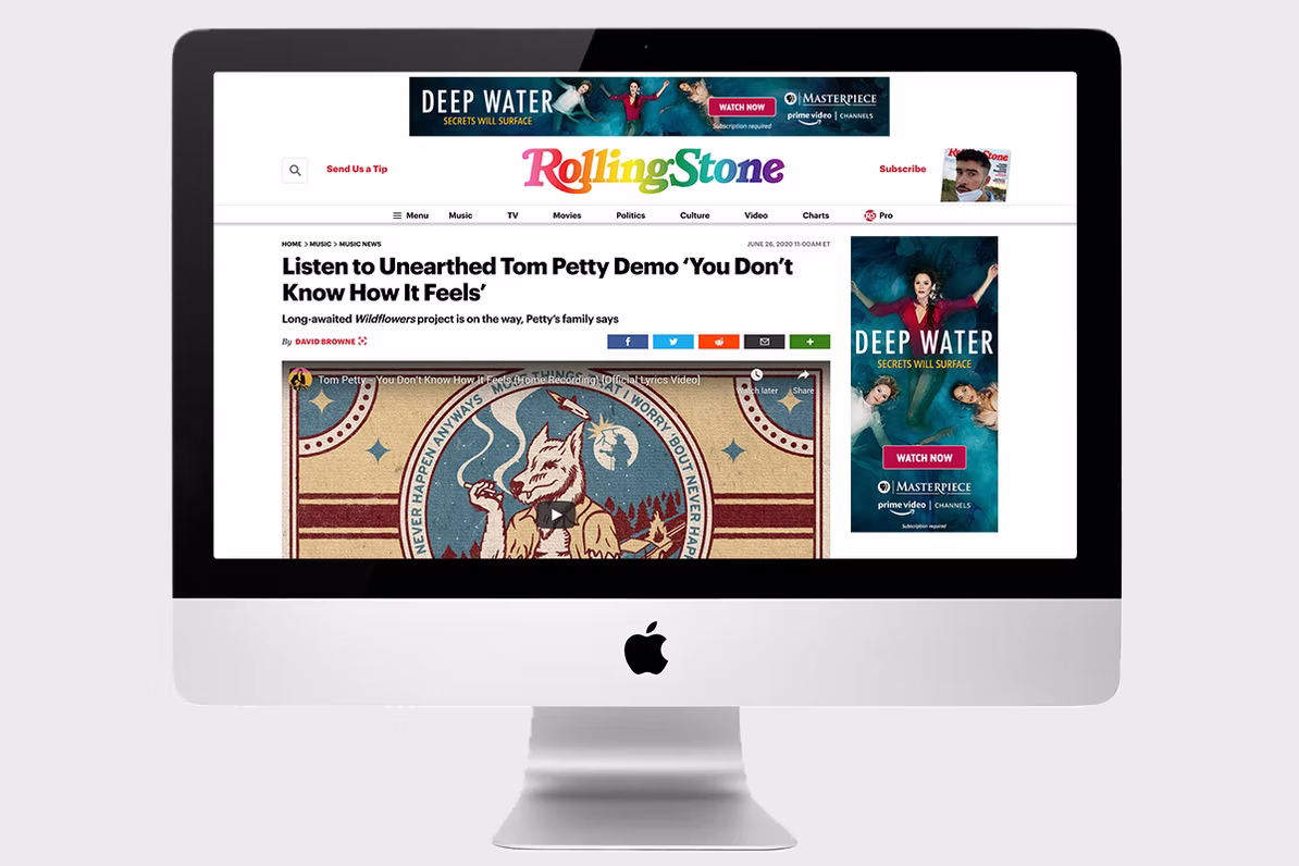 Deep Water digital campaign displayed on Rolling Stone