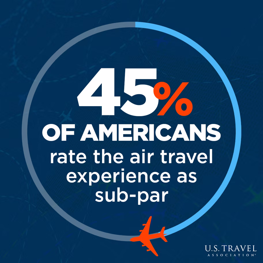 Air travel experience survey statistic social graphic