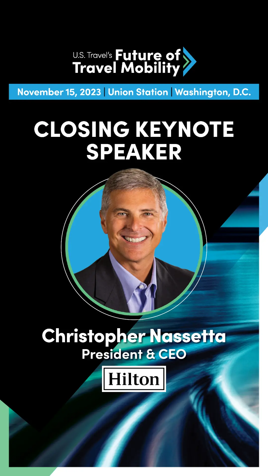 Future of Travel Mobility closing keynote speaker graphic